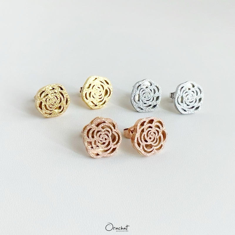 Orachat | Roselyn 14k earring. (ต่างหูตัวเรือนสแตนเลส)
