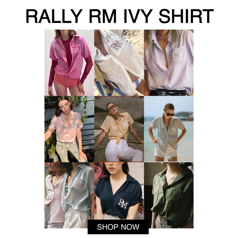 [พร้อมส่ง] ของแท้💯✨💖RALLY RM IVY SHIRT - เชิ้ตปักโลโก้ RM