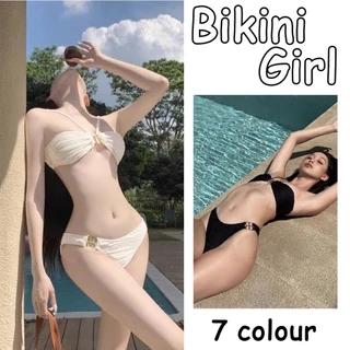 เซ็กซี่ บืกินี่👙ชุดว่ายน้ํา ทูพีช 🎉 การตกแต่งอุปกรณ์โลหะ🎀 หลายสี🚚ส่งไวจากไทย1-3วัน#0130