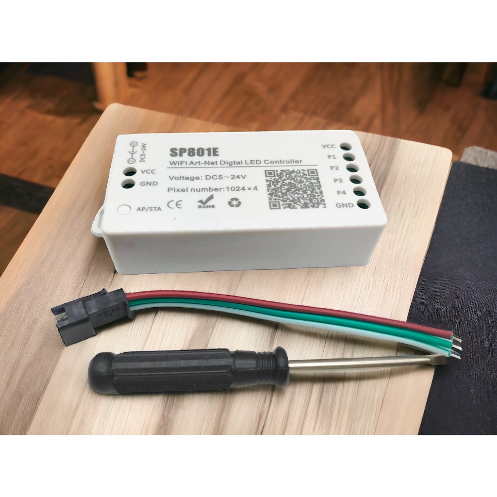 ตัวควบคุม LED Wi-Fi Art-Net SP801E,แถบไฟ LED เมทริกซ์ WS2811 WS2812B แผงควบคุมไร้สาย IOS Android DC5