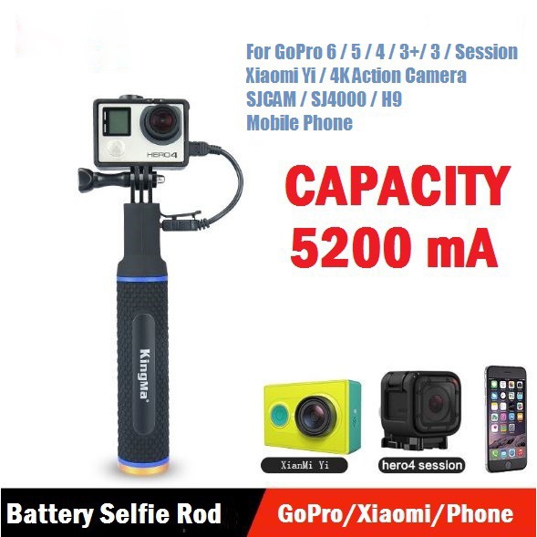 Joydone Battery Power Hand Grip Tripod 5200mAh ไม้จับยึดกล้องแบบมีแบตเตอรี่สำรอง สำหรับ GoPro 10 9 8 7OSMO Action Camera