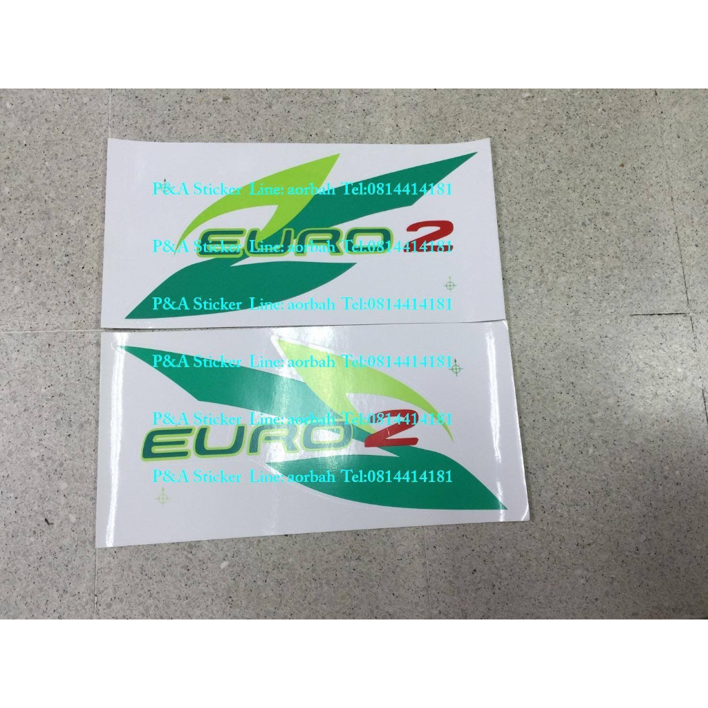 สติ๊กเกอร์งานสกรีนดั้งเดิม EURO2 ใบไม้ใหญ่ สำหรับติดรถ 6 ล้อ ของ ISUZU EURO2