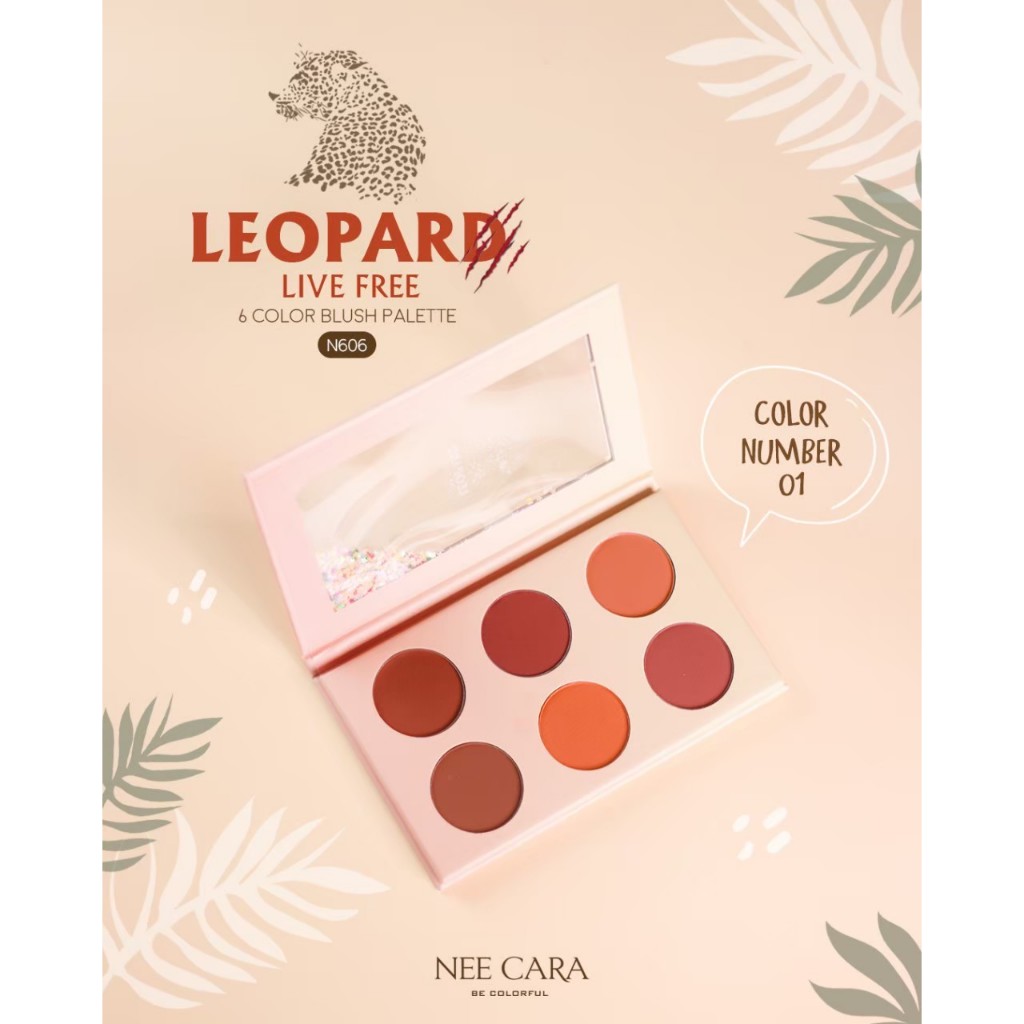 N606 นีคาร่า คัลเลอร์ บลัช พาเลท Nee Cara 6 Color Blush Palette 4.5g*6