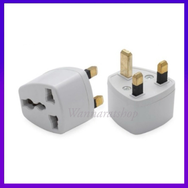 ปลั๊กแปลง 3 ขา ต่างประเทศ US EU AU UK HK AC Travel Charger Adapter Connector UK