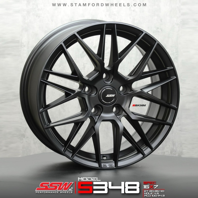 ล้อแม็กซ์ SSW Vorsteiner S348 สีดำด้าน 7-16นื้ว 5รู100 ET35 [20656]