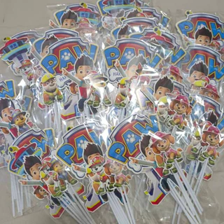 ป้ายปักเค้ก Paw Patrol ป้ายรถการ์ตูน (ชุด7ชิ้น)