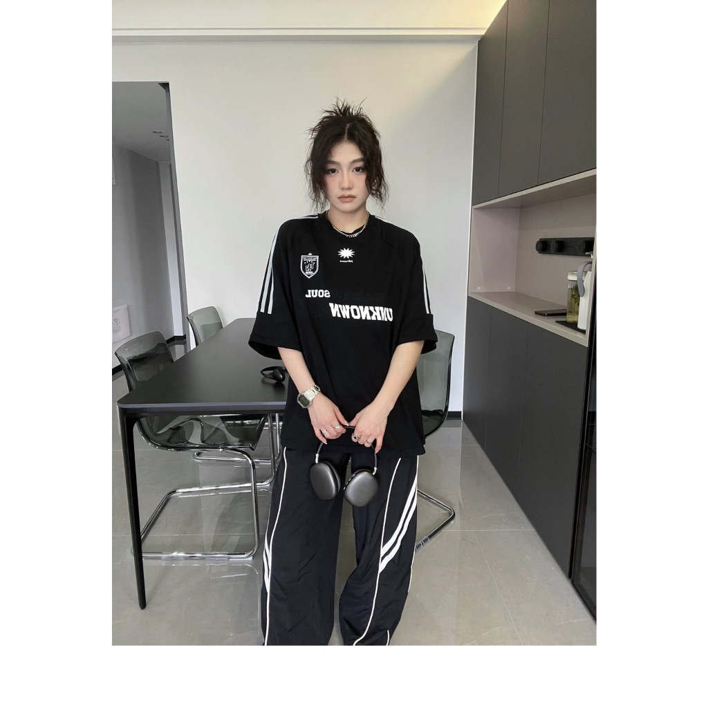 ส่งทันที Cici(NO. 8922) เสื้อยืดทรงโอเวอร์ไซส์ พิมพ์ลายอักษร สไตล์อเมริกัน - รูปที่ 5