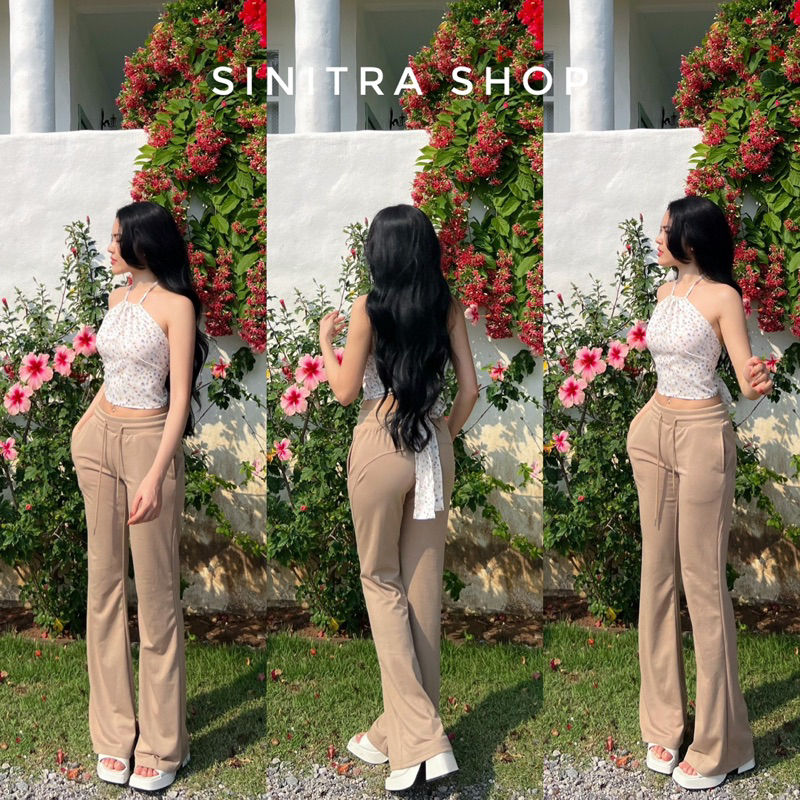 Poppy Pants กางเกงสายฝอเอวต่ำขาม้า Sinitra Shop