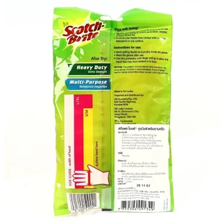 Scotch-Brite สก๊อตช์-ไบรต์ ถุงมือยางสำหรับงานครัว สีชมพู Size :M Rubber gloves for kitchen work pink