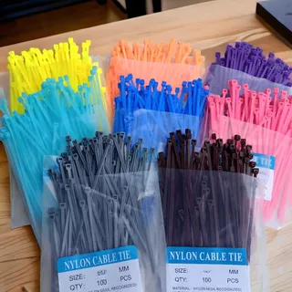 สายรัดเคเบิ้ลไทร์ Nylon Cable Tie หนวดกุ้งรัดสาย สำหรับรัดเก็บสายไฟ หรืองาน DIY มีหลายสี หลายขนาดความยาว