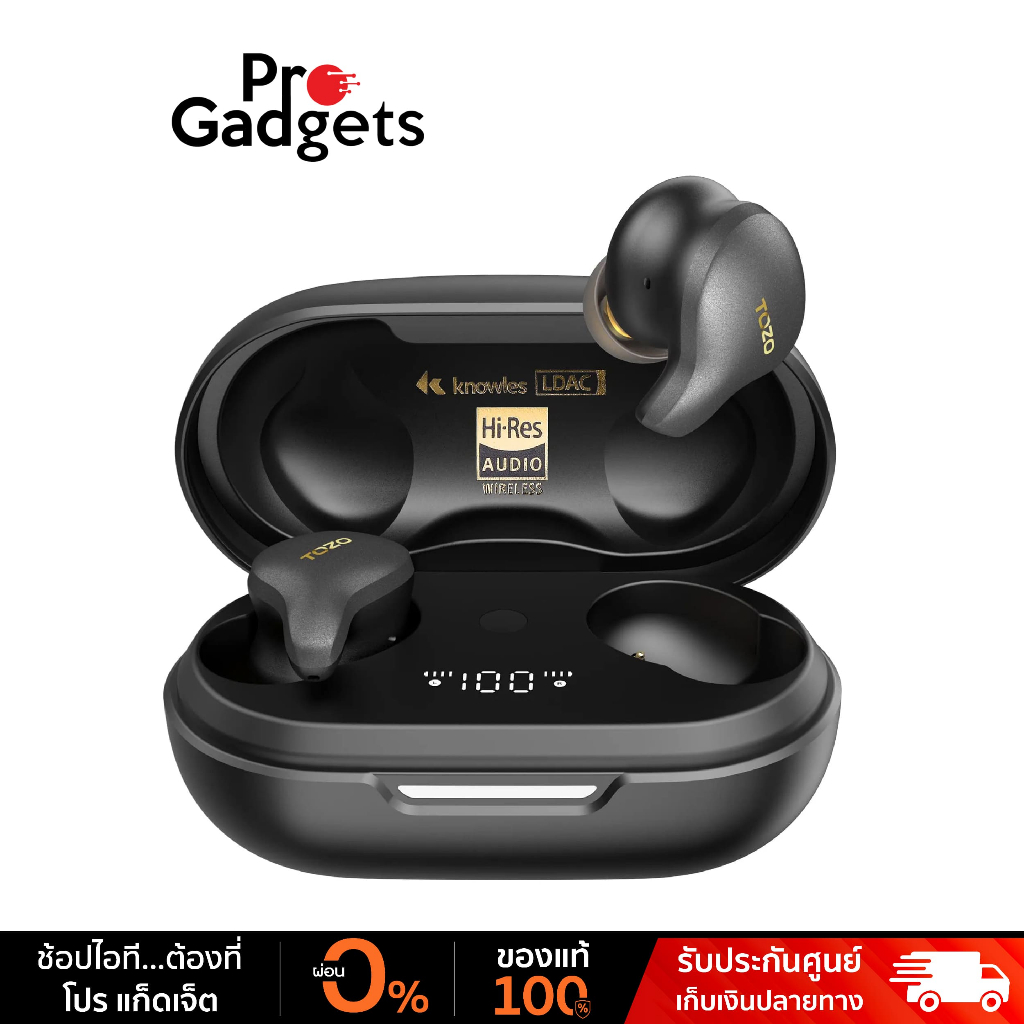 Tozo Golden X1 True Wireless Earbuds Hybrid Drivers Black หูฟังไร้สาย