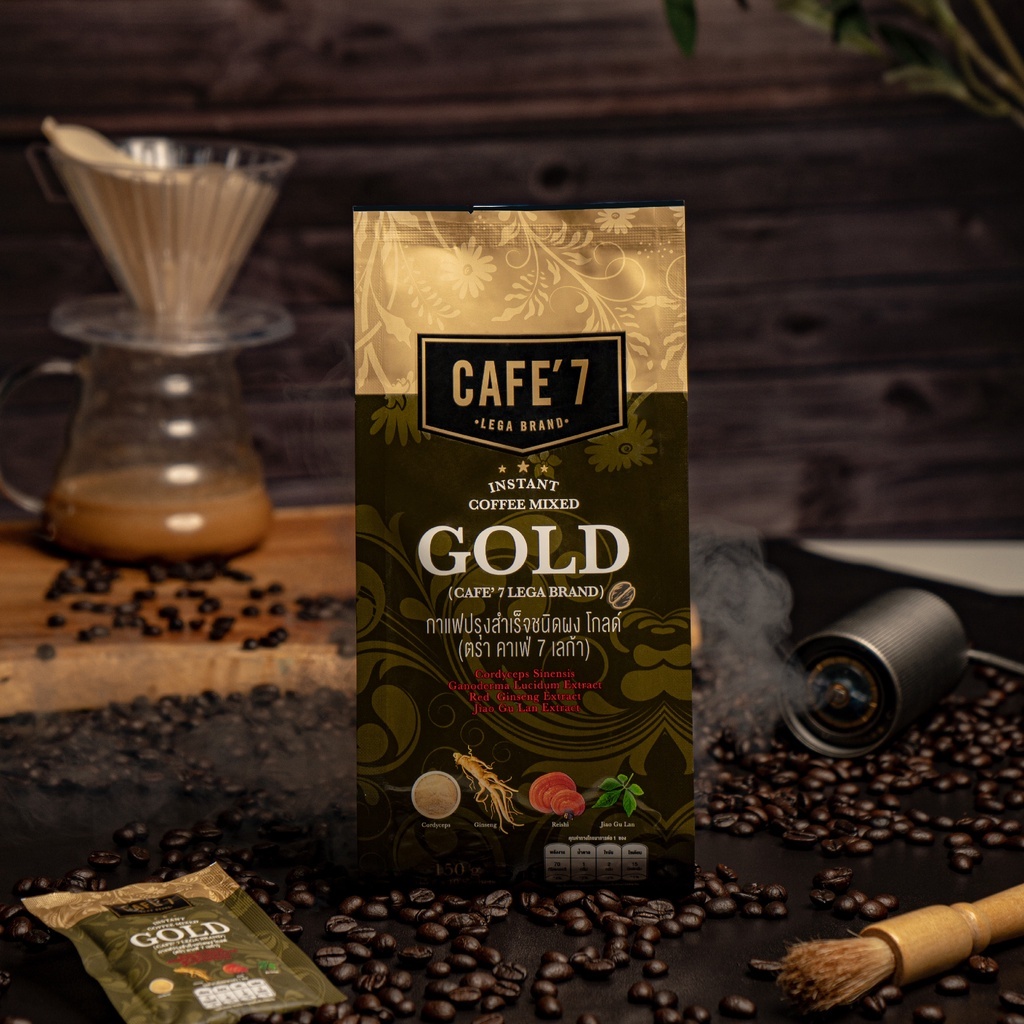 กาแฟโสม บำรุงร่างกาย COFFEE MIXED GOLD (CAFE' 7 LEGA BRAND)