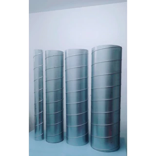 ท่อตรงสังกะสี ท่อสไปรัล 4นิ้ว - 16 นิ้ว SPIRAL DUCT 1 เมตร สำหรับดูดและส่งลมระบายอากาศ