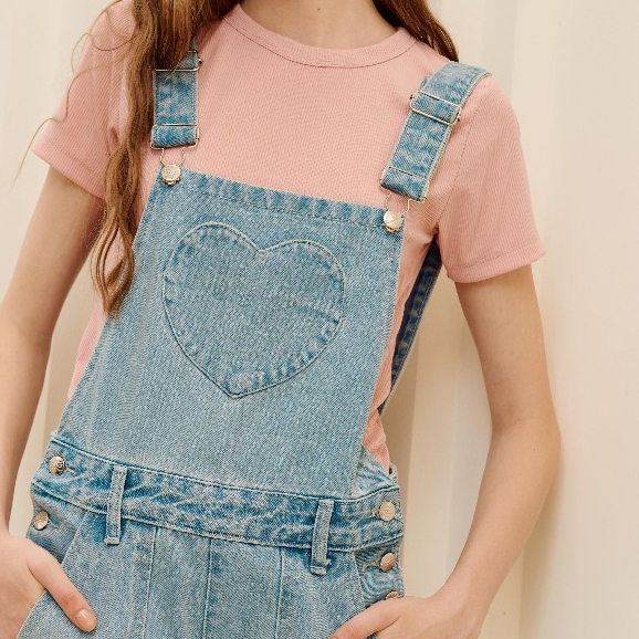 VRT - Heart me denim jumpsuit (VRT BASIC)