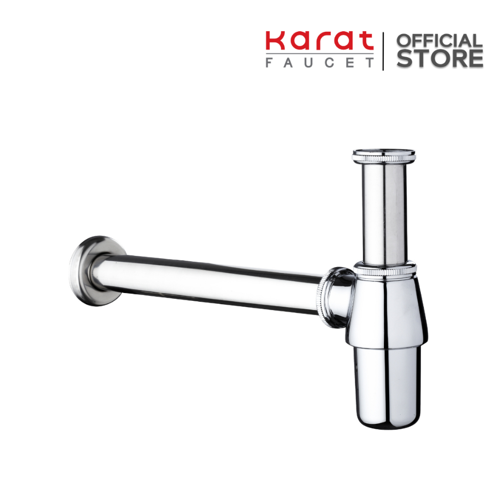 Karat Faucet ท่อน้ำทิ้งแบบกระปุก ยาวพิเศษแนวนอน 35 ซม. (Zinc) รุ่น KA-02-112-50(S)