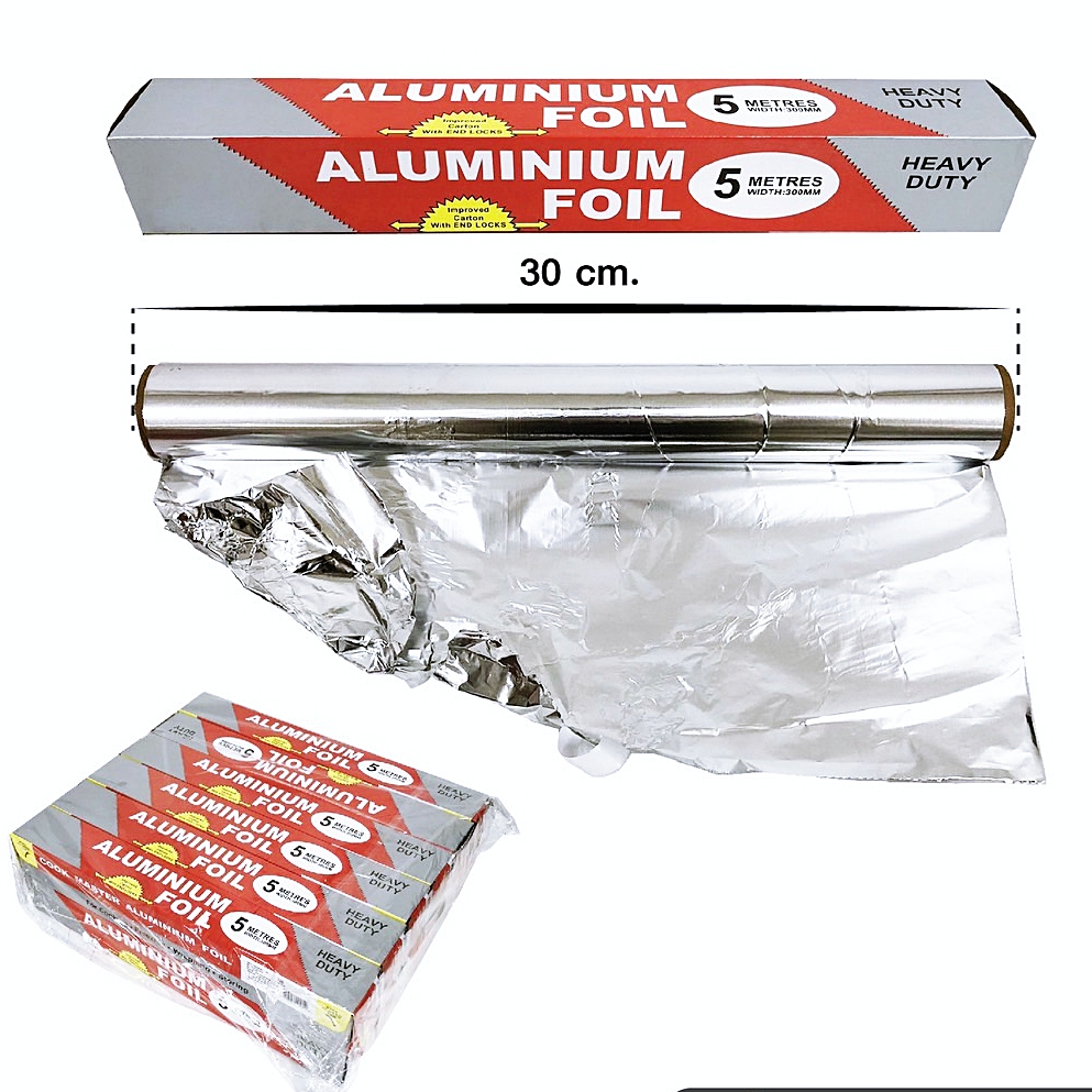ฟอยล์ห่ออาหาร ขนาด 5 เมตร (Queenfish QF-K135A) กระดาษฟอยล์ ที่ห่ออาหาร ฟอยอลูมิเนียม Aluminium Foil