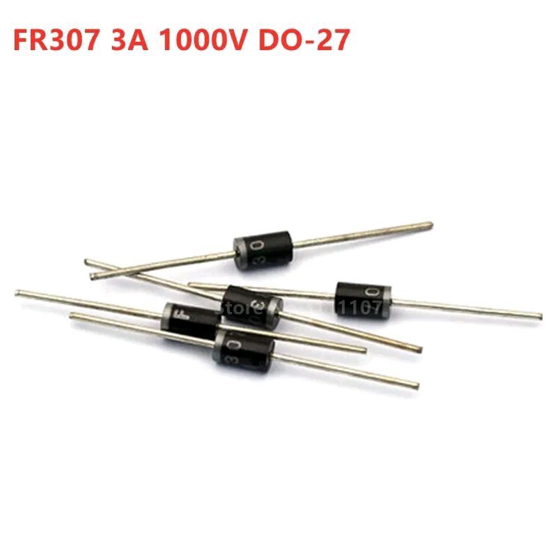 1ชิ้น Fast Recovery Diode DO-27 FR307 3A/1000V FR607  6/1000V