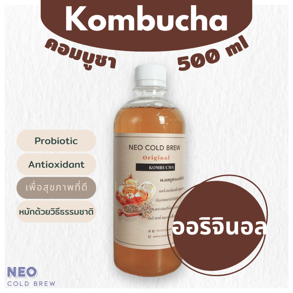 คอมบูชา ส้มอบเชย ชาหมักเพื่อสุขภาพพร้อมดื่ม 500 มิลลิลิตร l Kombucha Citrus Cinnamon 500ml