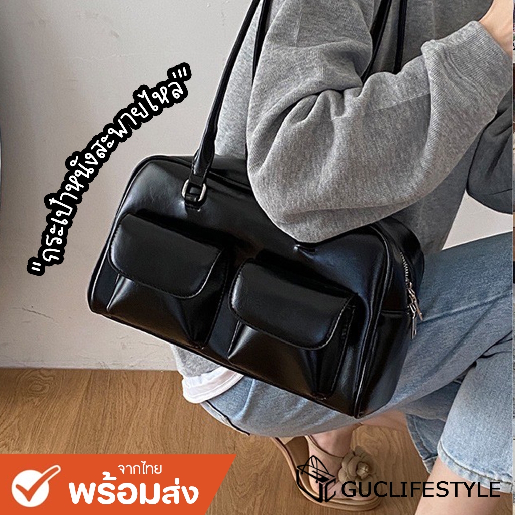 GUCSELECTED(B1973) กระเป๋าหนังเงาสะพายไหล่-พร้อมส่ง