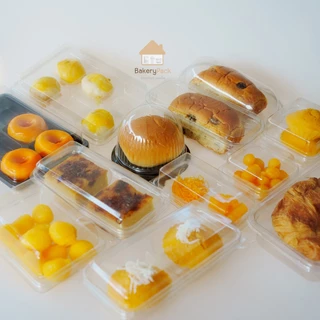 (กล่องล็อค) เบเกอรี่ใส ราคาถูก บรรจุ 50 ชิ้น ใส่อาหารขนม พลาสติก เค้ก แซนวิช ตะกร้า ถาด มีให้เลือก 12 ชนิด