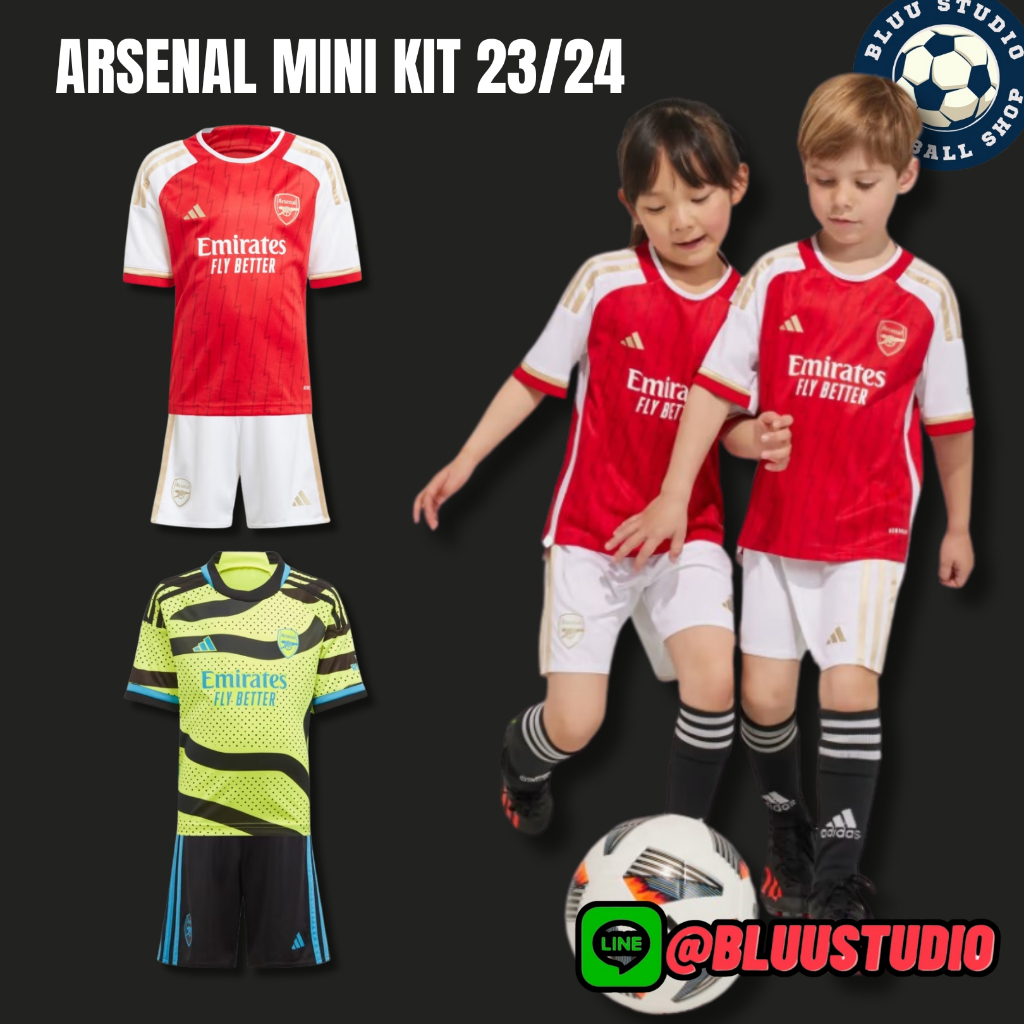 bluu⚽พร้อมส่งจากไทย🇹🇭 ชุดบอลเด็ก อาเซนอล (เสื้อ+กางเกง) ❌ไม่ใช่เกรดตลาด❌ ปี 2023/24 Arsenal Football Kids 2023/24 (AAA)