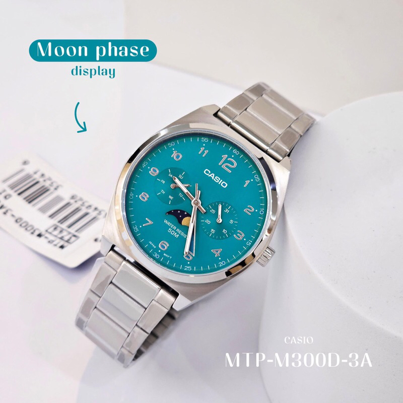 🎁CASIO STANDARD MTP-M300D-3A หน้าปัดฟ้า ของแท้ 100% พร้อมส่ง ประกันร้าน 1 ปี