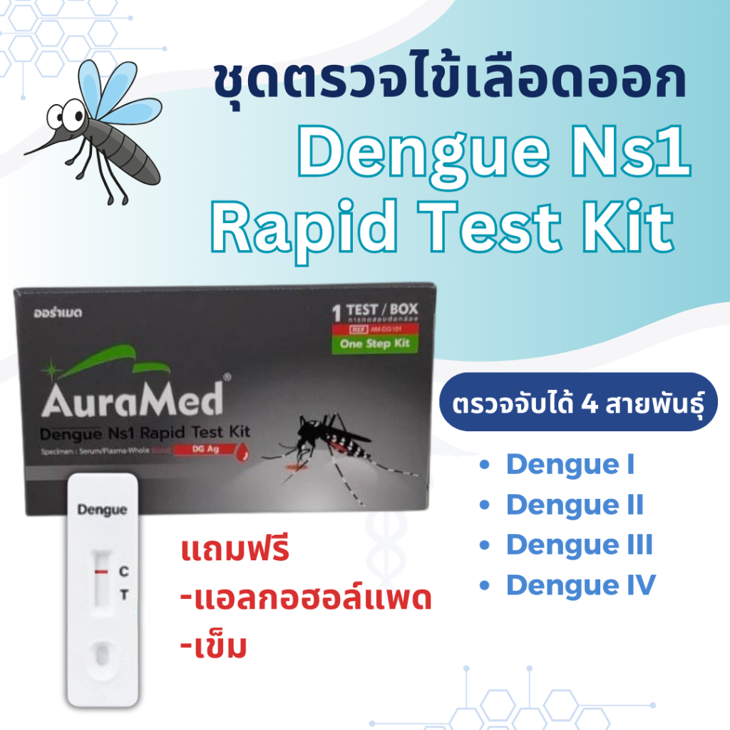 ชุดตรวจไข้เลือดออก Dengue NS1 Ag Auramed