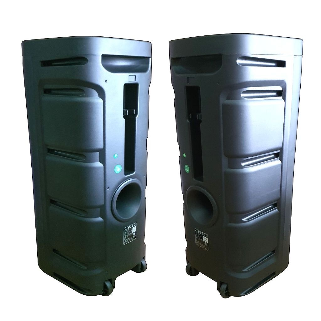 SKG ลำโพง พกพา บลูทูธ ล้อลาก 10นิ้วx2ดอก 40wRMS ขยาย 21,000 W ไมค์ลอย 1ตัว ไฟวิบวับ (ปิด-เปิดได้) รุ่น KG-052 สีดำ