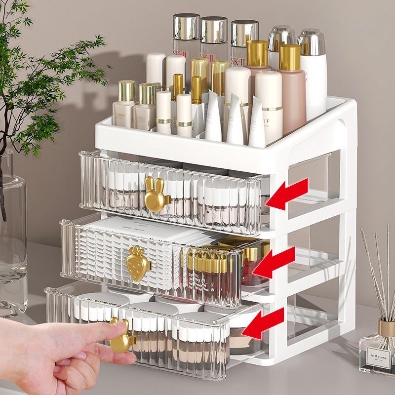 HEINOกว้าง27.6cmชั้นวางเครื่องสำอาง เรียบหรูดีไซน์โปร่งใสสวยงามกล่องเก็บเอนกประสงค์แบบมีลิ้นชัก - 6