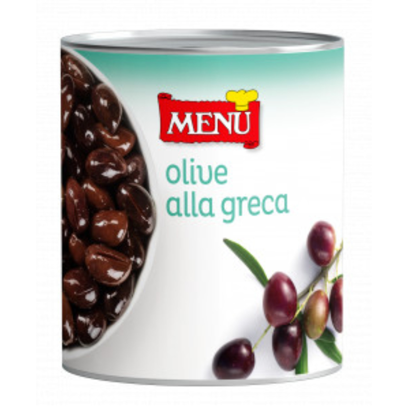 เมนู มะกอกคาลามาตาดองในน้ำมันมะกอก สไตล์กรีก 830 กรัม – Greek Style Kalamata Olives 830g Menu brand