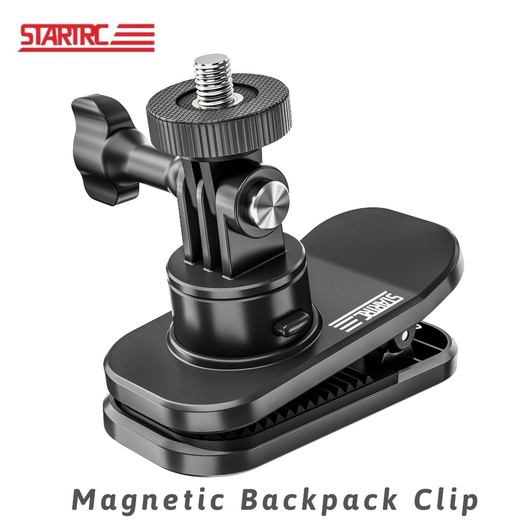 STARTRC Magnetic Backpack Clip for DJI Action 5 4/ Pocket 3/Insta360 X4 X3 GoPro 360° Rotating Clamp