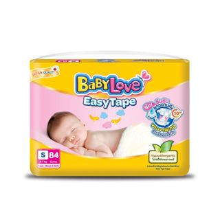 BABYLOVE เบบี้เลิฟ ผ้าอ้อมเด็กแบบเทป ไซส์ S แพ็ค 84 ชิ้น