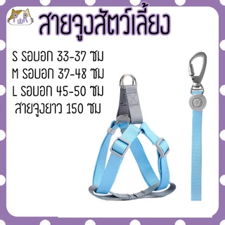 สายจูง ที่รัดอก สำหรับสัตว์เลี้ยง dog leashes [สายเทา]