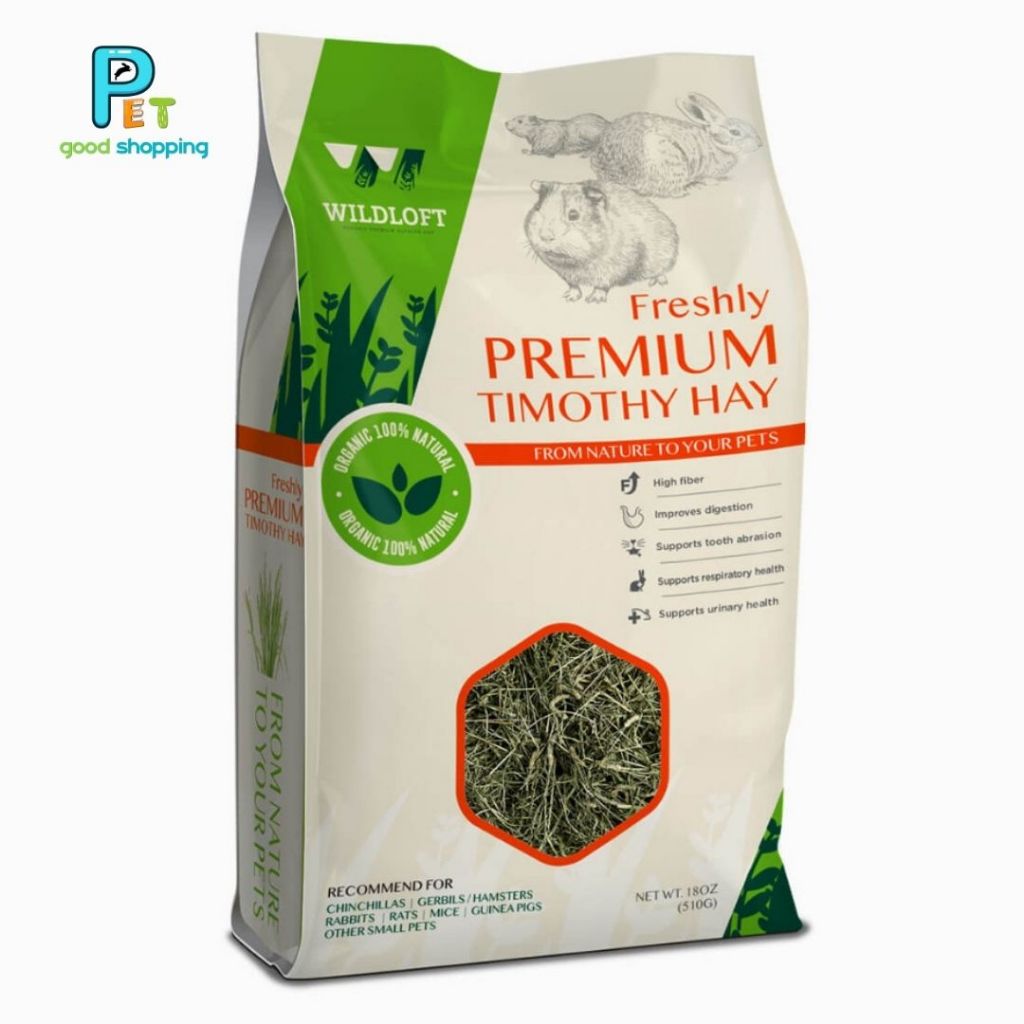 Wildloft Premium Timothy Hay 18 OZ. หญ้าทิโมธีเกรดพรีเมี่ยม สำหรับกระต่าย ชินชิล่า แกสบี้ 510 กรัม
