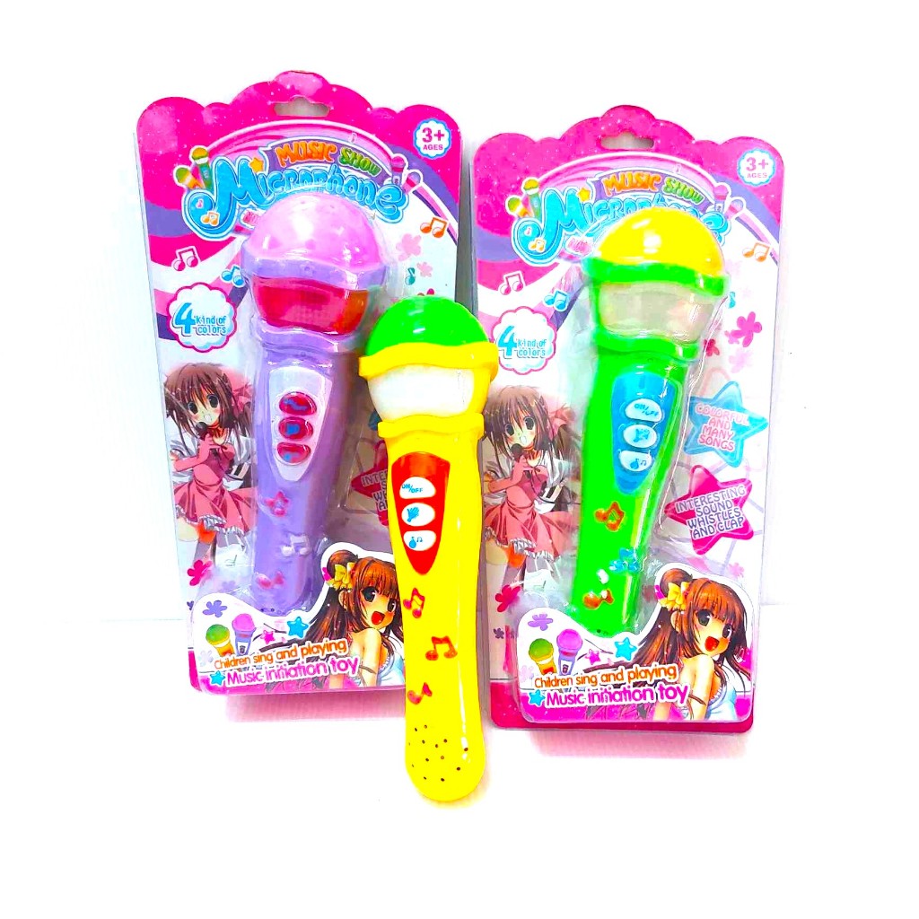 Microphone b/o ไมค์ ใส่ถ่าน ร้องเพลง ได้ มีเสียงเพลง มีไฟ น่ารักดี สินค้า ตามรูป ตรงปก 162