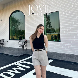 SRN-13 | JOVIE Short Pants ดีเทลจีบตรง กางเกงขาสั้น
