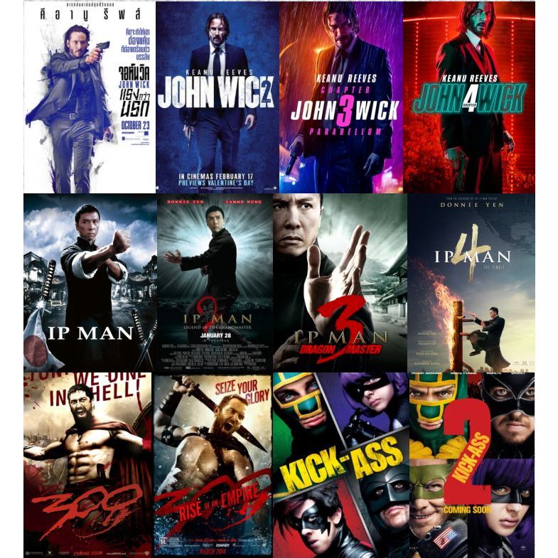Flash Drive 64 Gb John Wick_Ip Man_300 collection ภาพ Full HD 1080p เสียงระบบ AC3/DTS 5.1 surround