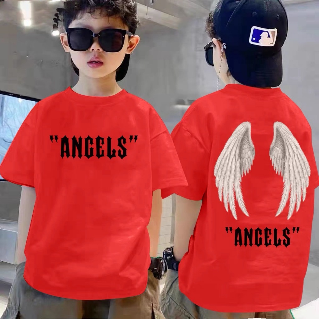 เสื้อยืด แฟชั่นเด็กผู้ชาย งานเท่เท่ มาใหม่ สีแดงสด รุ่น JP2403-C
