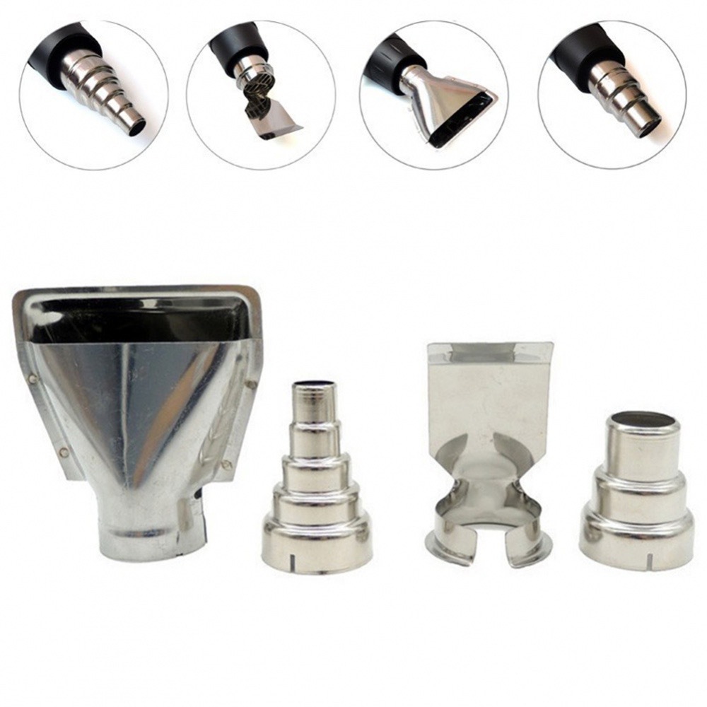 4ชิ้น  หัวเป่าลมร้อนสแตนเลส(เฉพาะหัว)  ใช้กับปืนเป่าฟิล์ม อุปกรณ์เครื่องมือช่างถนัดมือ    อุปกรณ์เสริมปืนลมร้อนไฟฟ้า