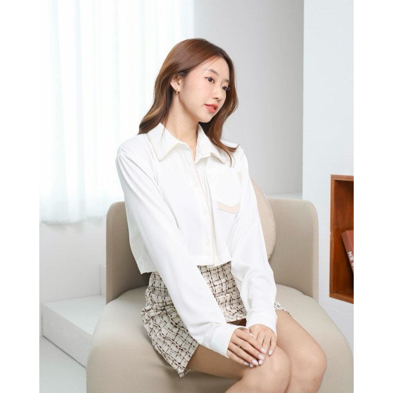 COZME BKK Valen shirt เสื้อครอปเชิ้ต พร้อมส่ง 3 สี