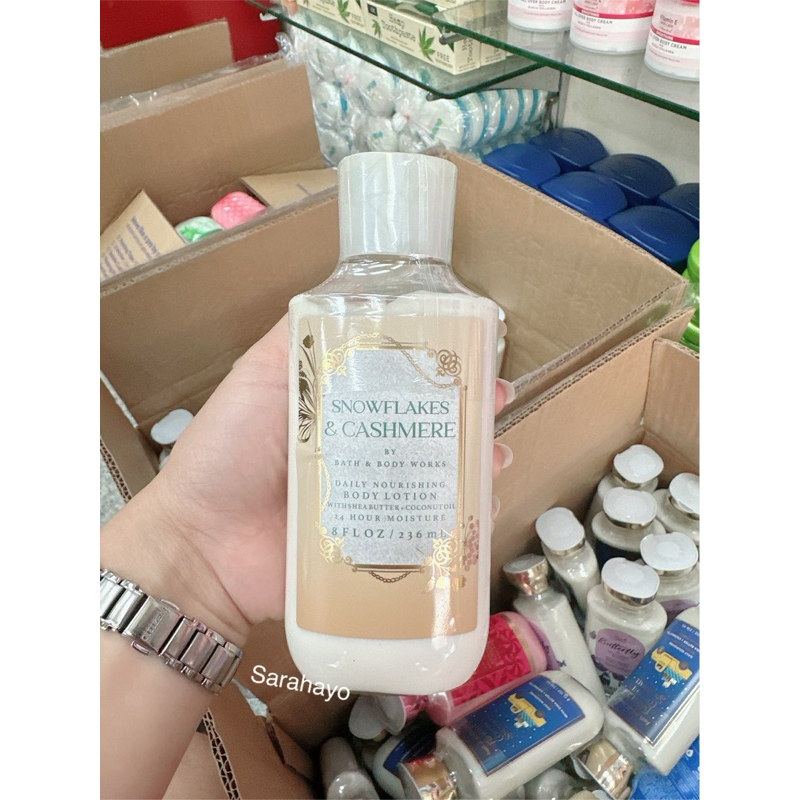 Bath And Body Works Snowflakes And Cashmere Body lotion 236ml. แท้