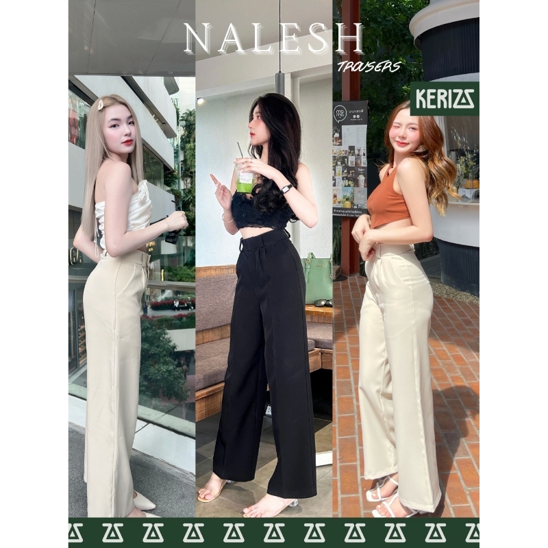 (Sale ราคาถูก) KERIZZ กางเกงขายาว รุ่น NALESH ขากระบอกใหญ่ทรงเกาหลี พรางหุ่นปิดต้นขา GPLIV0002