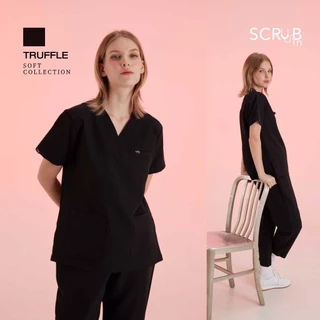 Scrub in | เสื้อ-กางเกงสครับ unisex สี Truffle (สีดำ) รุ่น Soft