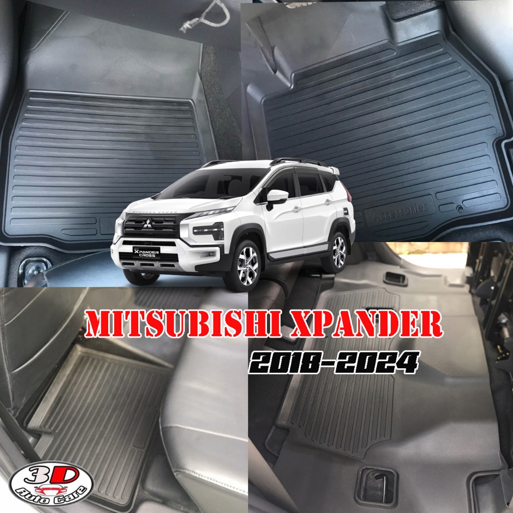 ผ้ายางปูพื้น ยกขอบ เข้ารูป ตรงรุ่น Mitsubishi  Xpander 2018-2025 (GT/CROSS) (HEVแถว1-2ใส่ไม่ได้)