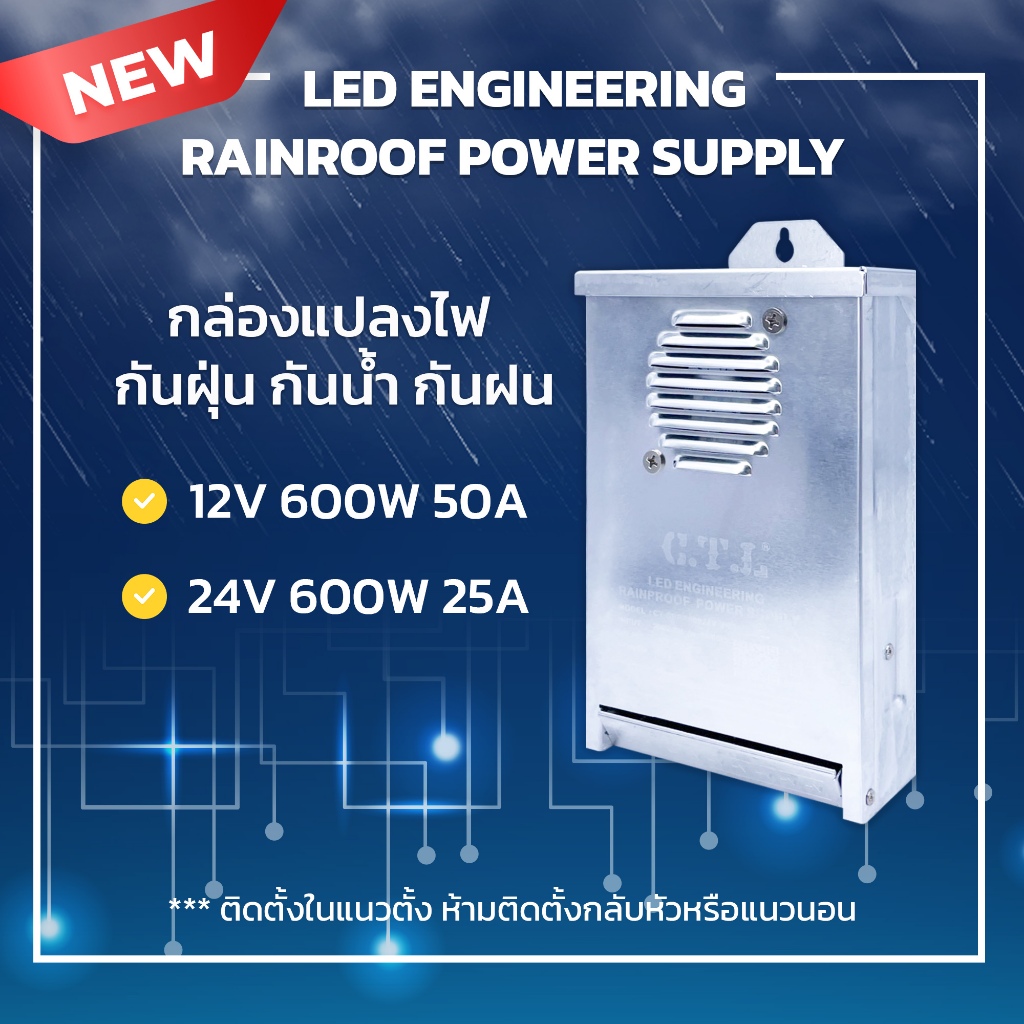 POWER SUPPLY กล่องแปลงไฟ กันฝน กันฝุ่น12V 24V