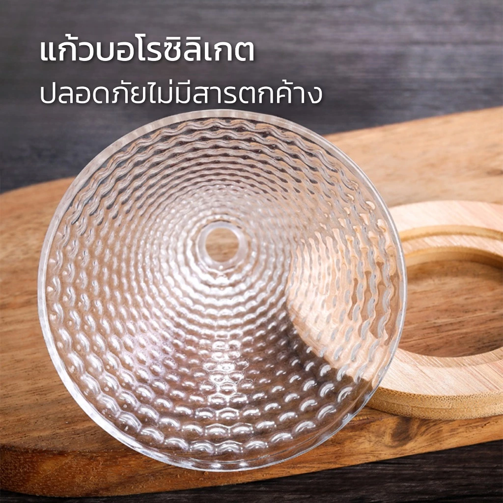 ดริปเปอร์พร้อมกระดาษกรอง 100แผ่น ดริปเปอร์แก้ว ดริปเปอร์ฐานไม้ ควบคุมการไหลของกาแฟ ชงกาแฟสด Tham coffee thumbnail 8
