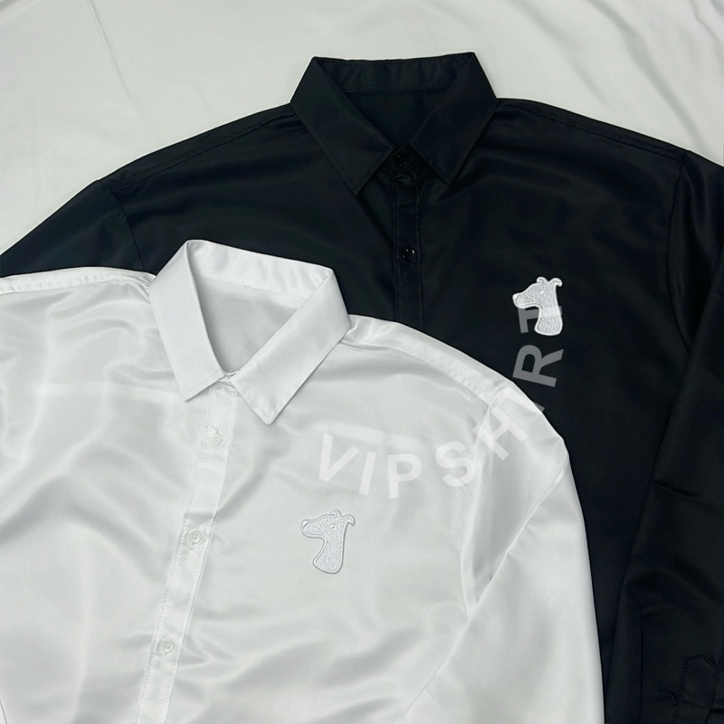 VIPSHIRT เสื้อเชิ้ตแฟชั่นแขนยาว รุ่น หมาสีขาวล้วนใหม่