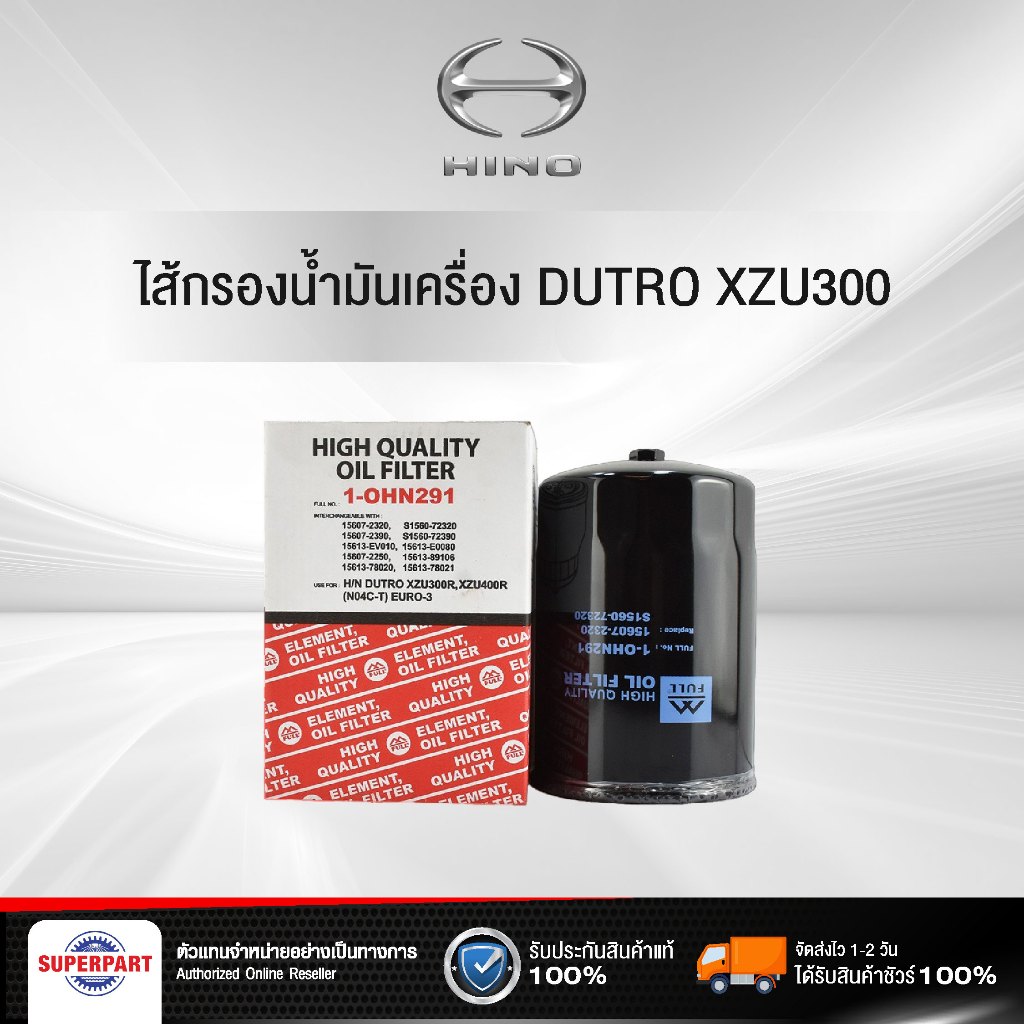 ไส้กรองน้ำมันเครื่อง  DUTRO XZU300  FULL(1-OHN291)