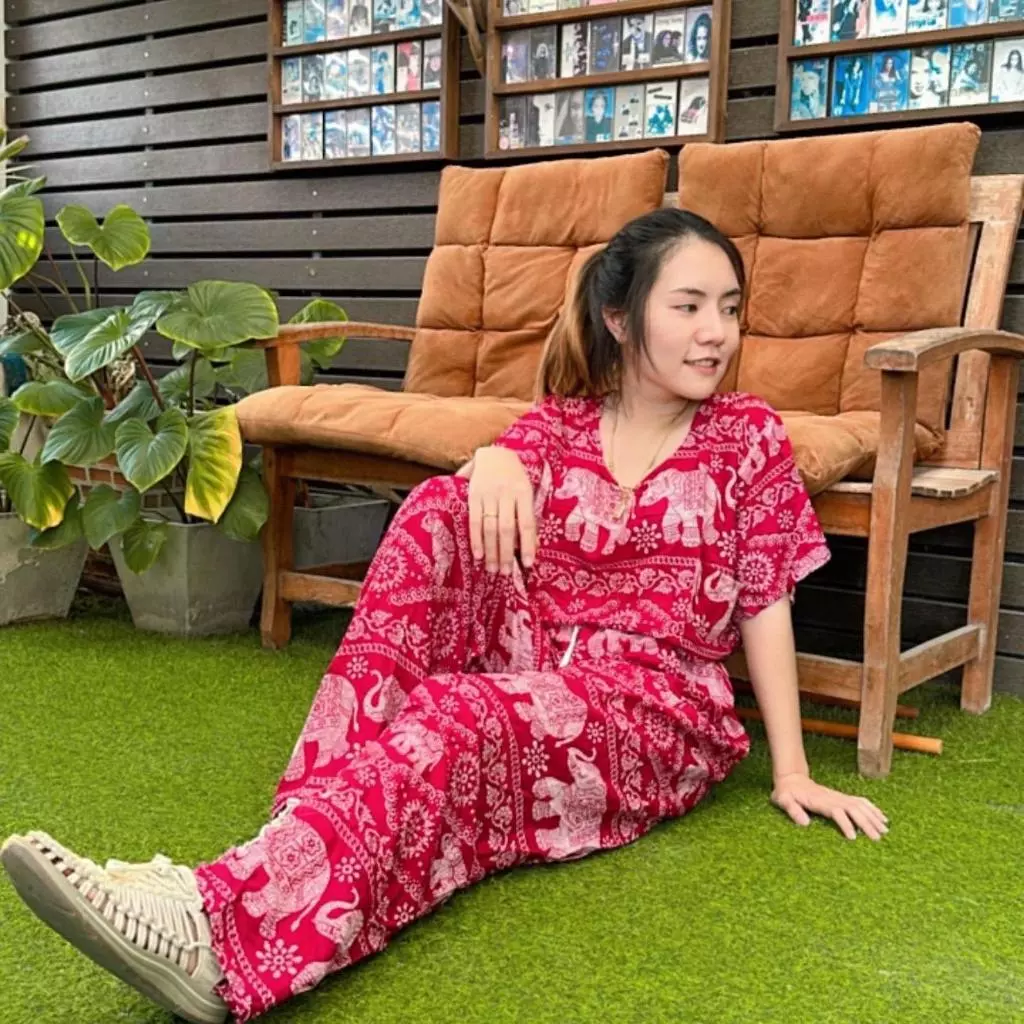 ชุดเซทลายช้าง-ขายาว งานผ้าสปัน thumbnail 5
