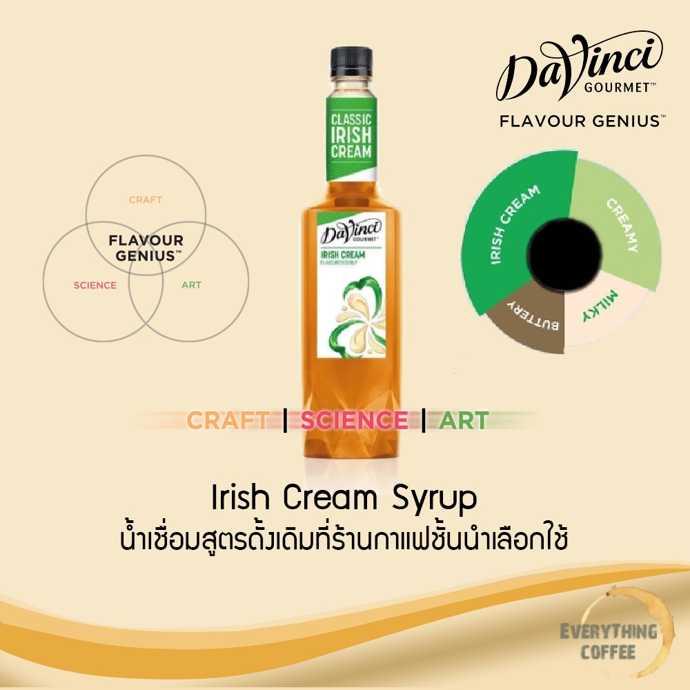 DAVINCI Irish Cream Syrup 🍾น้ำเชื่อมกลิ่นไอริชครีม